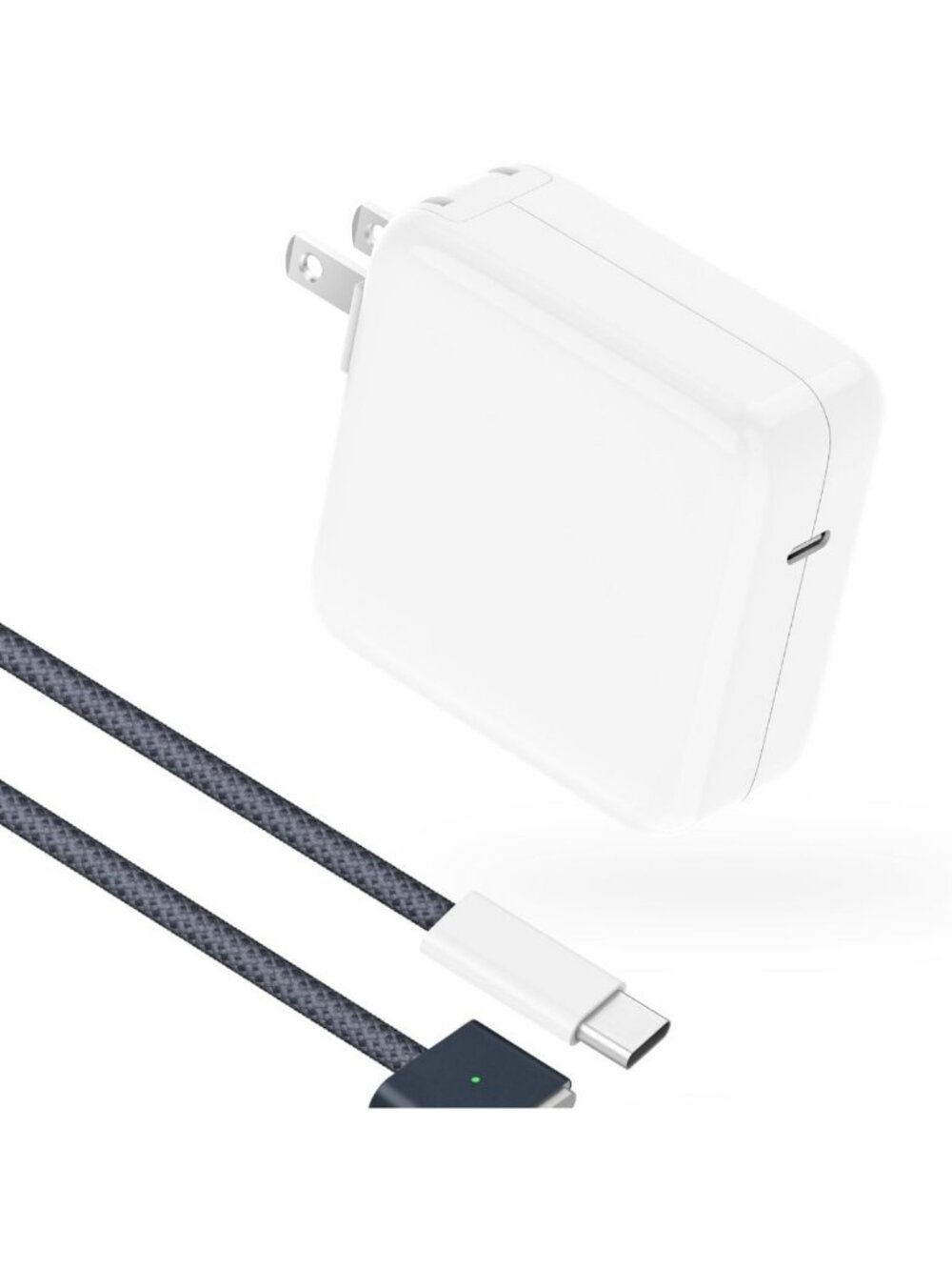 Compact USB-C Charger for MacBook Air & Pro 13-16", 6.6FT Magnetic Braided Cable